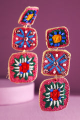 Artisan Dangle Earrings - Mauve