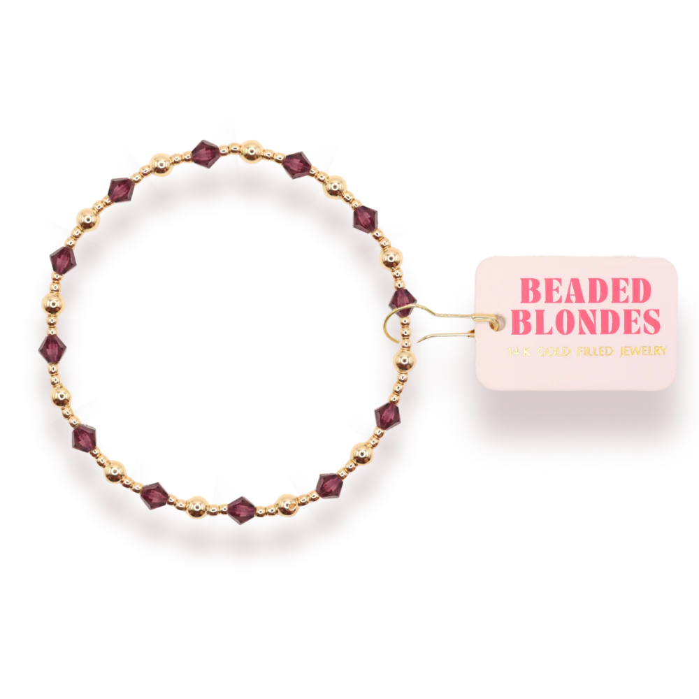 Vegas: Beaded Blondes June Bracelet Plum Purple - Petite