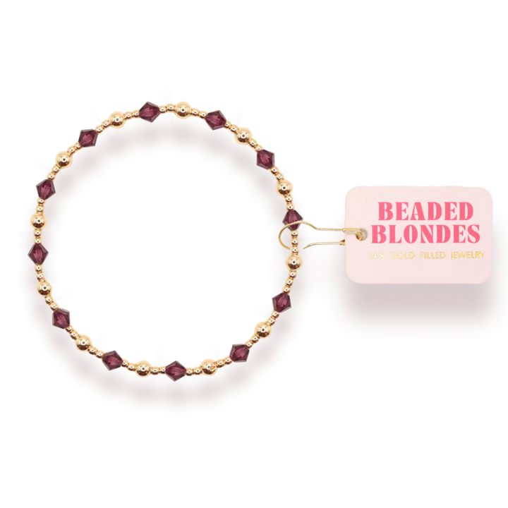 Vegas: Beaded Blondes June Bracelet Plum Purple - Petite