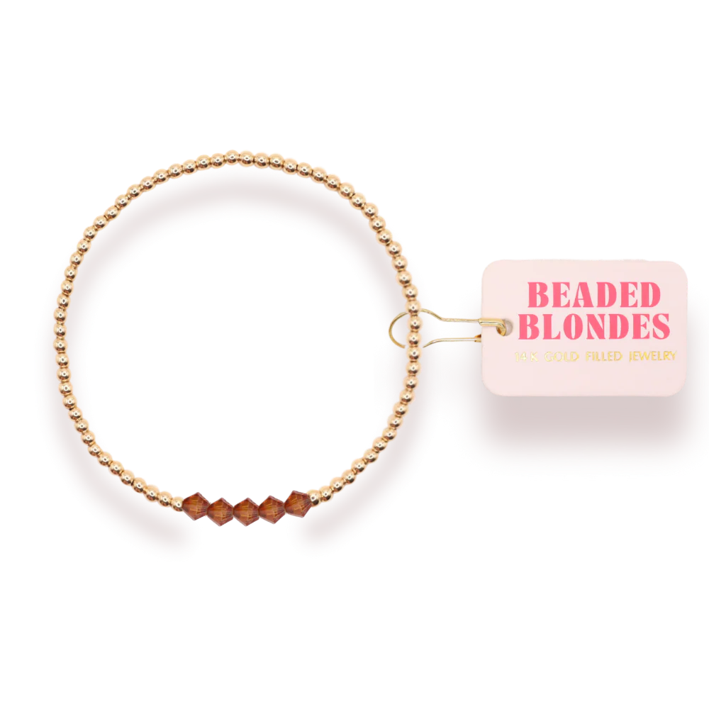 Beaded Blondes Kim Bracelet Burnt Orange - Extended