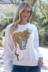 Multi Color Sequin Leopard Sweatshirt
