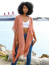 Lightweight Sheer Kimono with Sequin - Copper