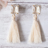 Love Notes Cream Tassel Stud Earrings