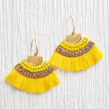 On A Safari Tassel Earrings in Yellow