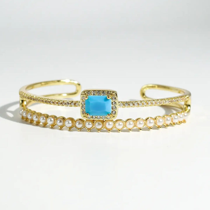 Turquoise Pearl Mirage Cuff