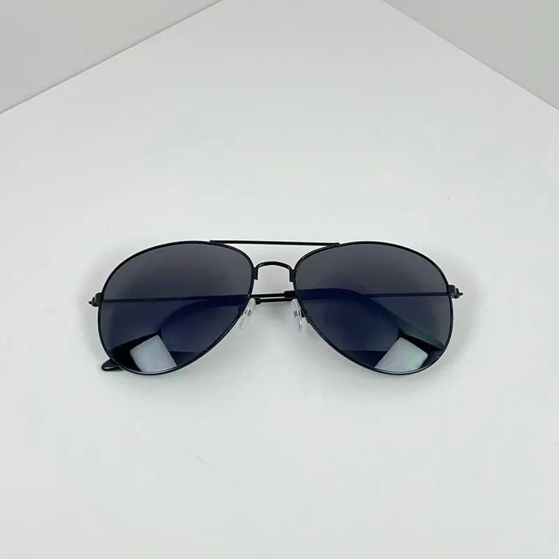 Classic Aviator Sunglasses - Black With Gray Film Final Sale