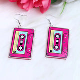 Vintage Music Tape Drop Earrings