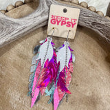 Peach Sunset Earrings - Pink/White