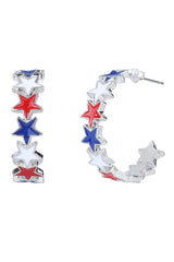 Patriotic Glow Earrings - Silver
