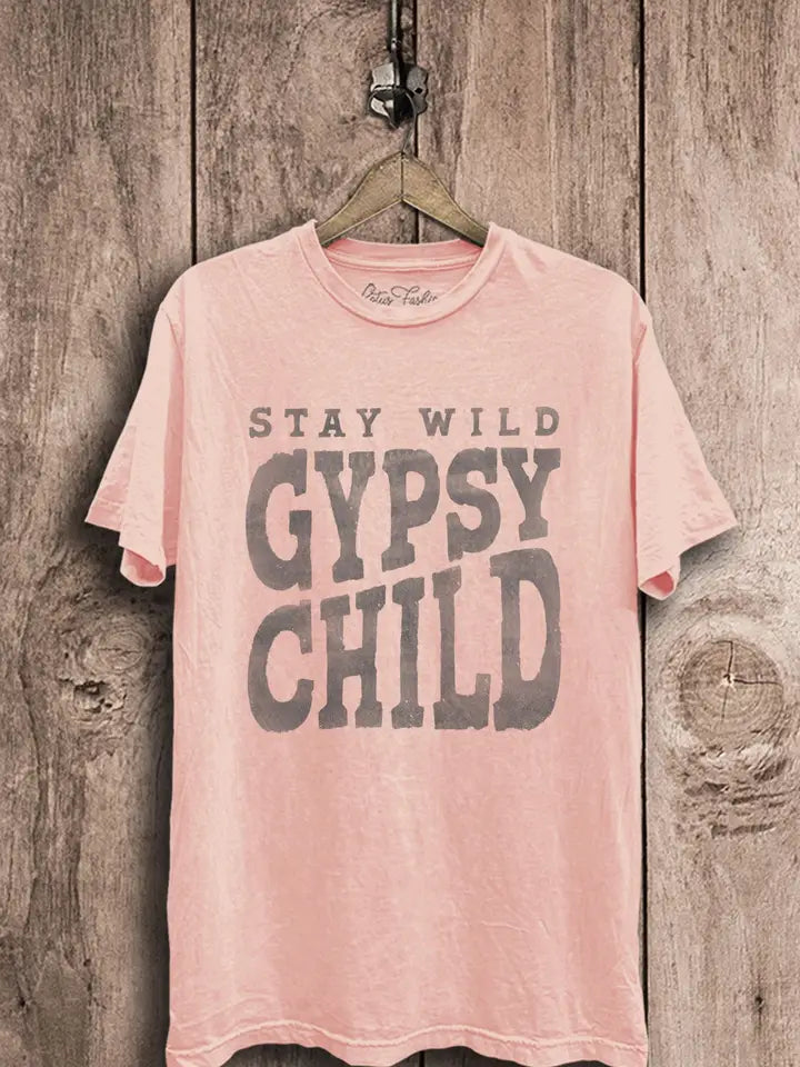 Stay Gypsy Wild Child Graphic - Pink